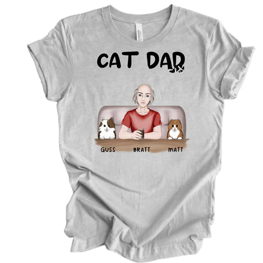 Personalized T-shirt for Cat Dads-Customized Pet Lover T-shirt for Men