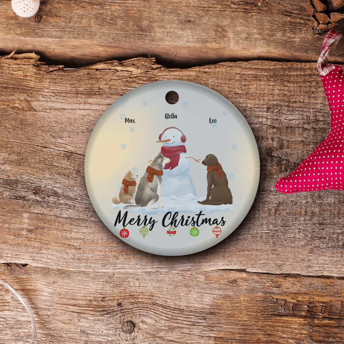 Christmas Five-Pets Ornament | Pet-Focused Christmas Keepsake: Customizable for 1-5 Pets