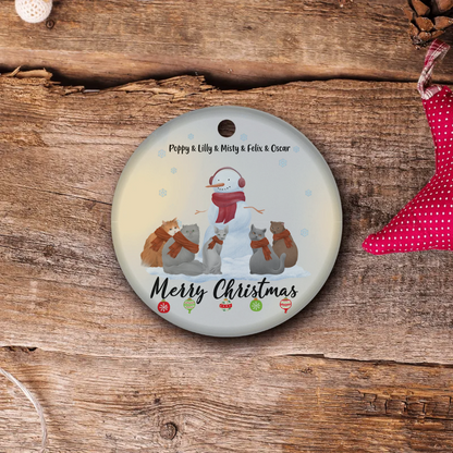 Christmas Five-Pets Ornament | Pet-Focused Christmas Keepsake: Customizable for 1-5 Pets