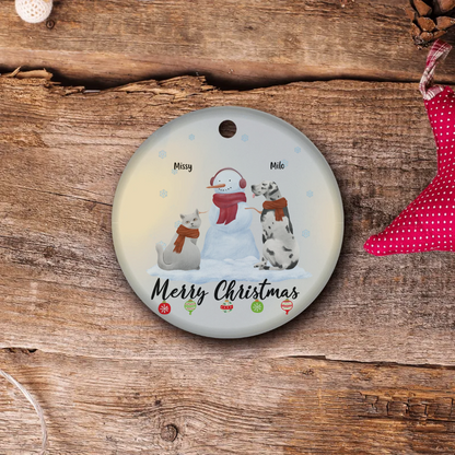 Christmas Five-Pets Ornament | Pet-Focused Christmas Keepsake: Customizable for 1-5 Pets