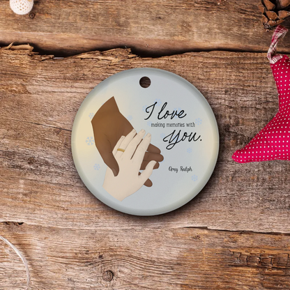 Christmas Couple's Ornament | Festive Love Story: Custom Christmas Ornament for Couples