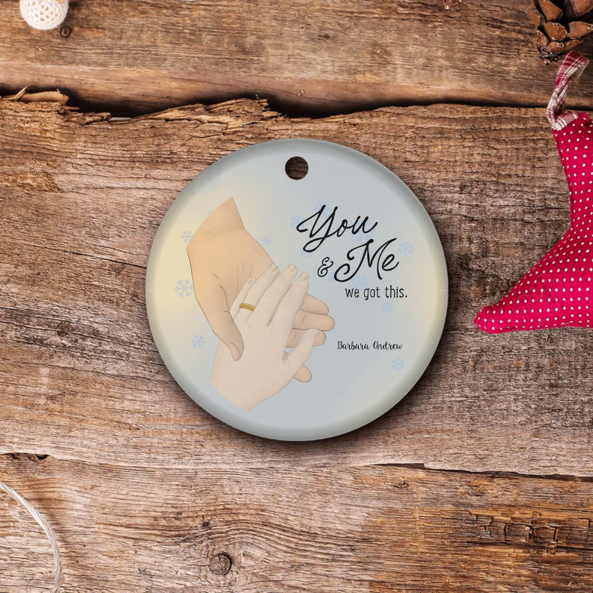 Christmas Couple's Ornament | Festive Love Story: Custom Christmas Ornament for Couples