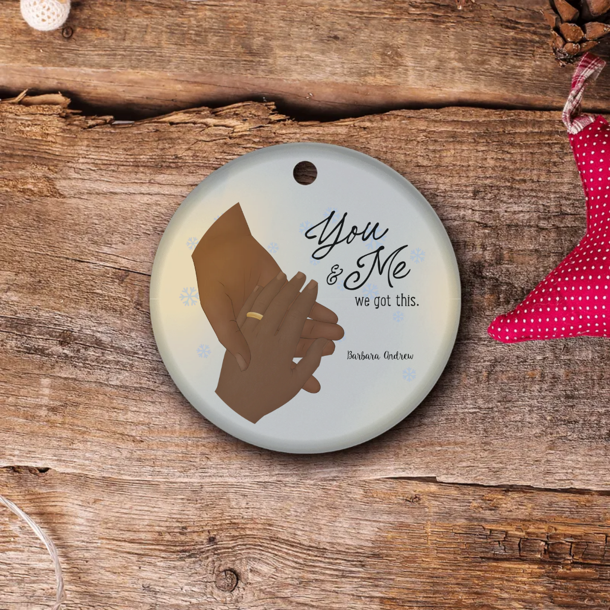 Christmas Couple's Ornament | Festive Love Story: Custom Christmas Ornament for Couples