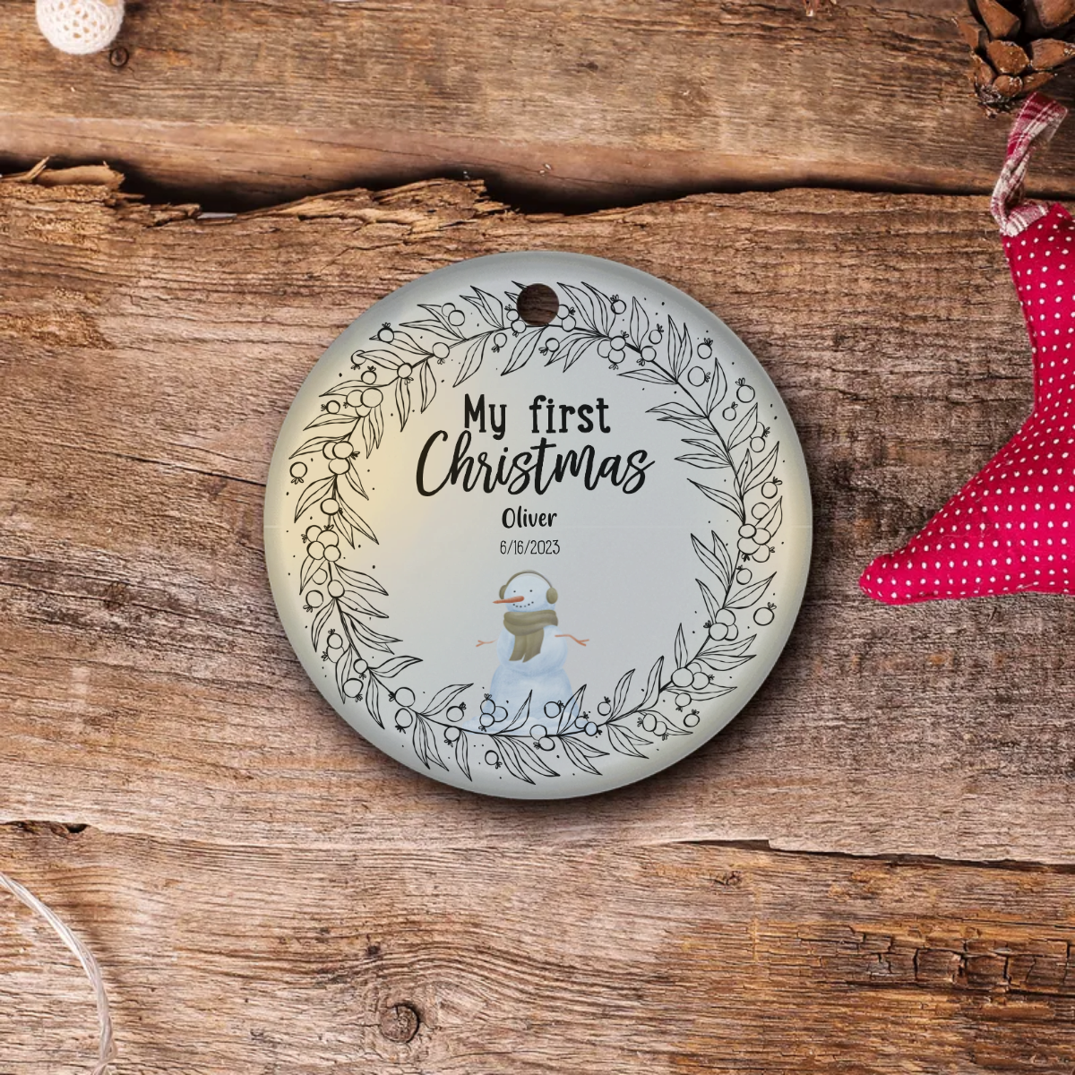 Christmas Baby's First Ornament | Baby's Snowy Debut: First Christmas Ornament