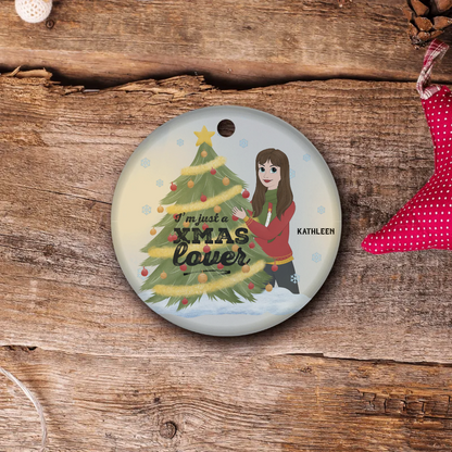 Christmas Lover Ornament | Personalized Woman's Christmas Ornament