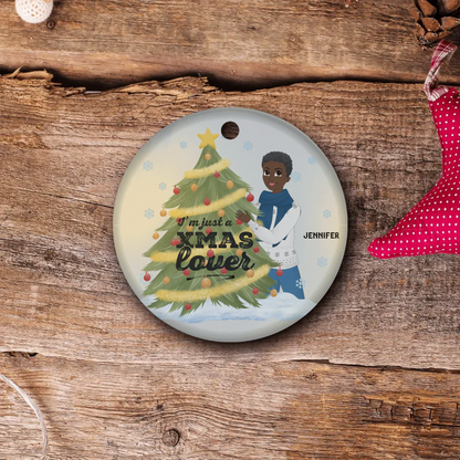 Christmas Lover Ornament | Personalized Woman's Christmas Ornament