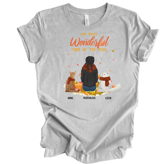 Autumn Vibes TShirt – Personalized Cat and Owner Design