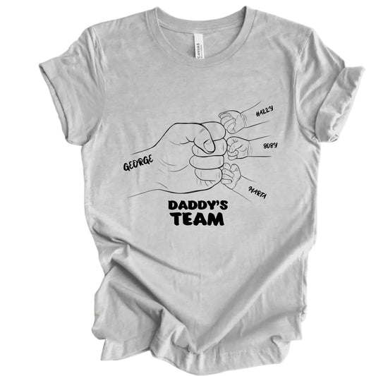 DADDY'S TEAM Personalized Family Tshirt, DAD Gift