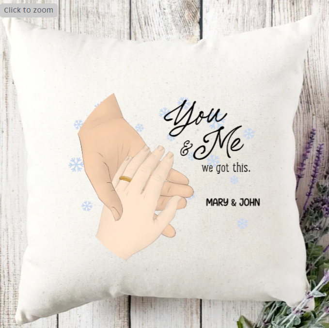 You & Me personalized pillow