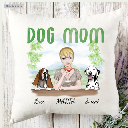 DOG MOM Personalized Pillow Gift