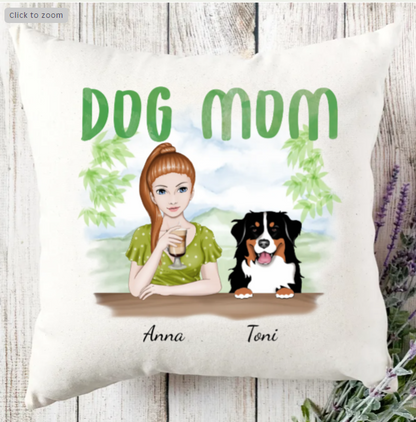 DOG MOM Personalized Pillow Gift