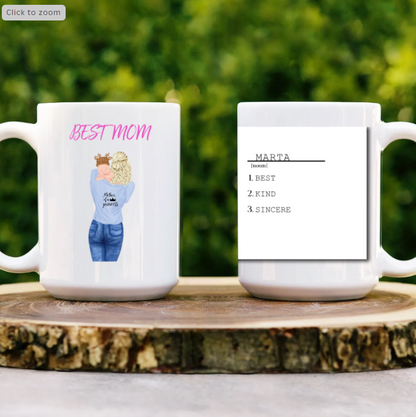 Personalized Mother and Baby Mug - Custom New Mom Gift