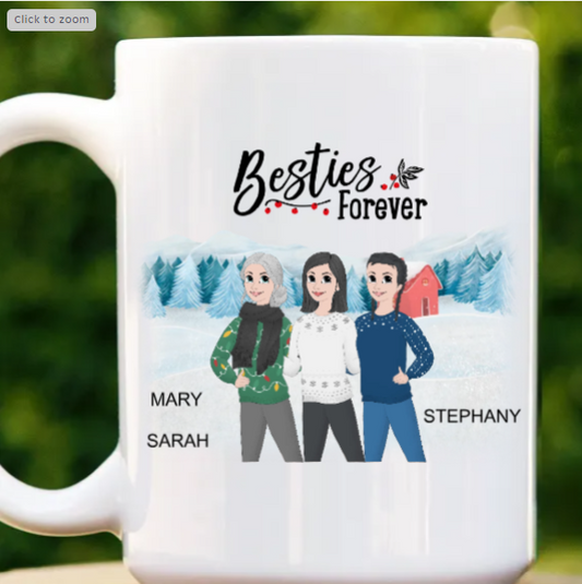 Personalized Besties Forever Mug - Custom Friendship Gift