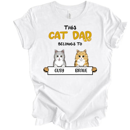 Personalized "This Cat Belongs To" T-shirt for Cat Dads