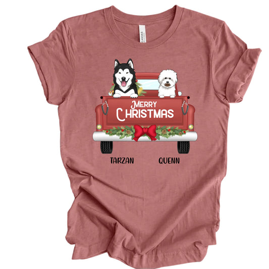 🎄✨ Personalized "Merry Christmas" Pet T-Shirts – Featuring Your Dog or Cat! 🐾🎅