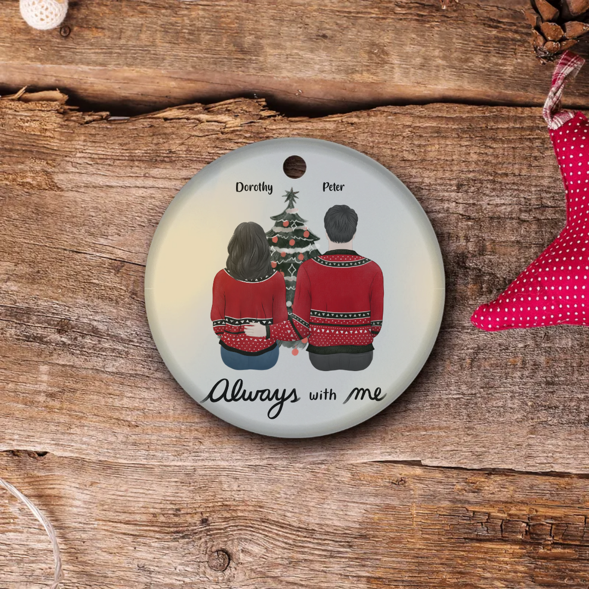 Christmas Personalized Family Ornament | Customize Parent & Child Figures