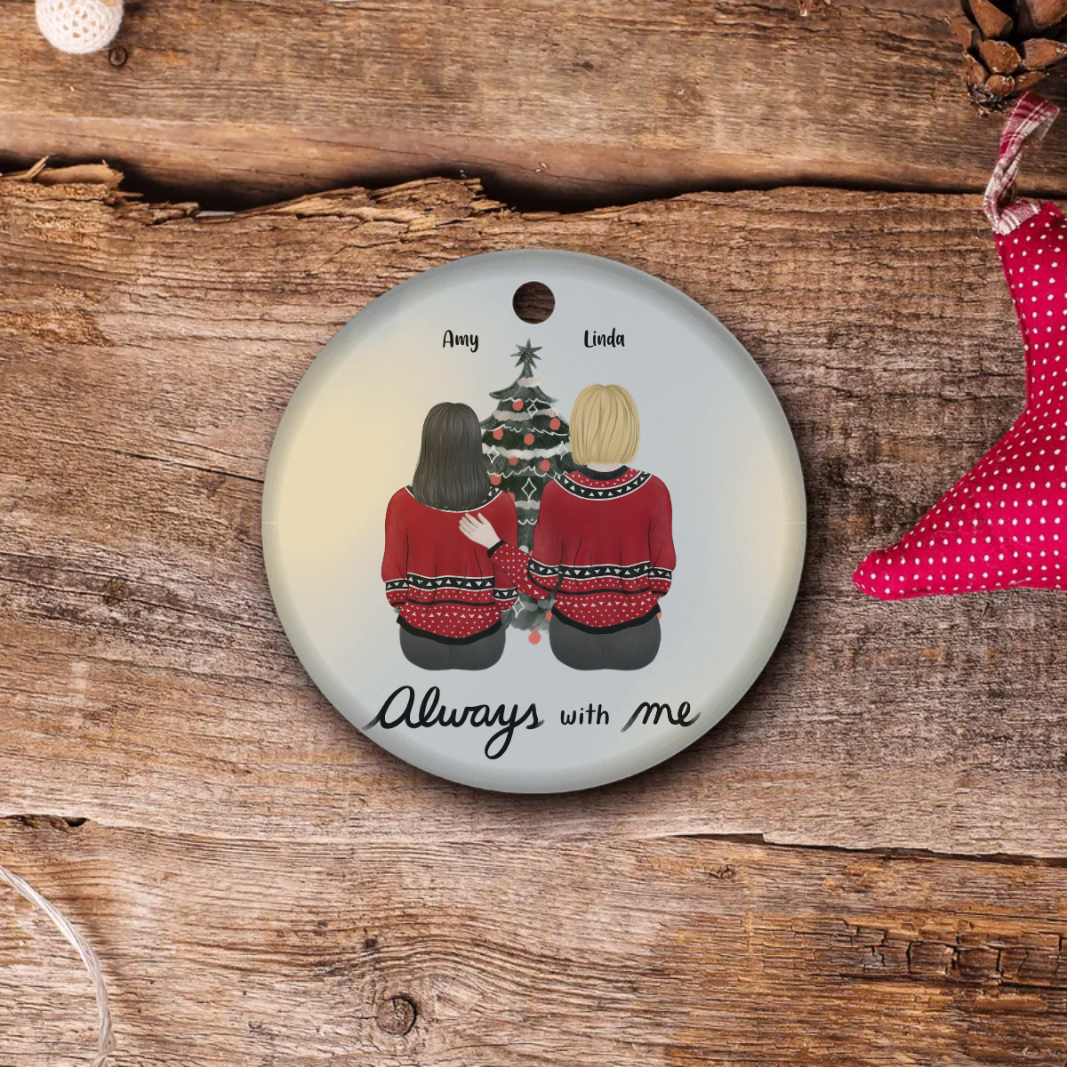 Christmas Personalized Family Ornament | Customize Parent & Child Figures