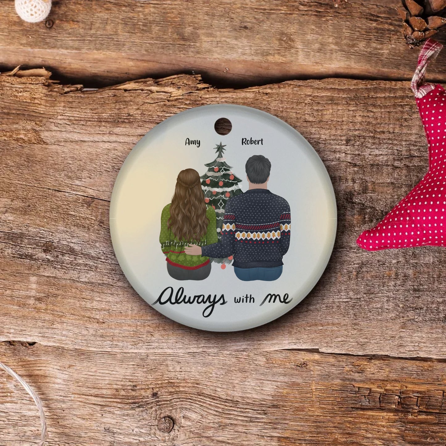 Christmas Personalized Family Ornament | Customize Parent & Child Figures