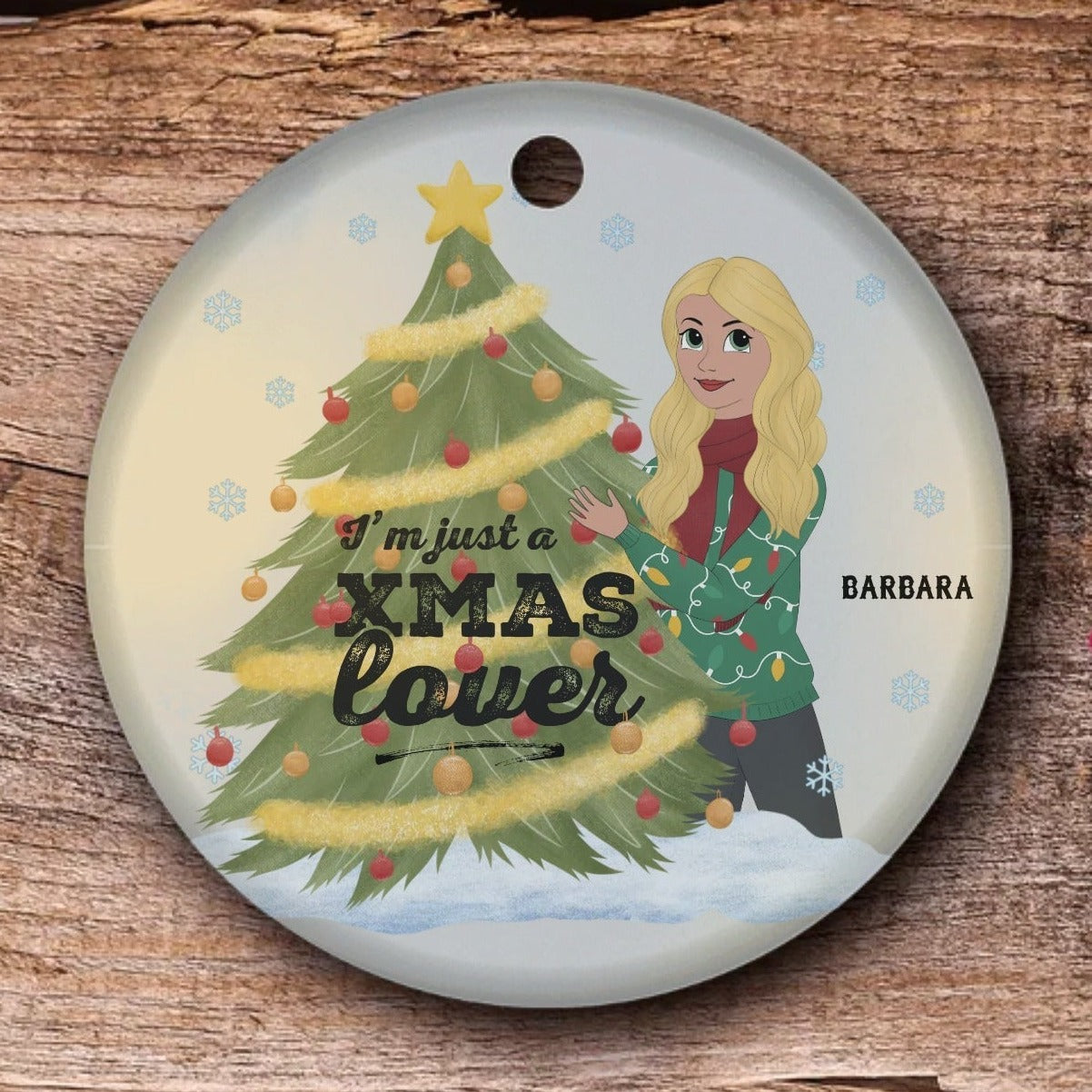 Christmas Lover Ornament | Personalized Woman's Christmas Ornament