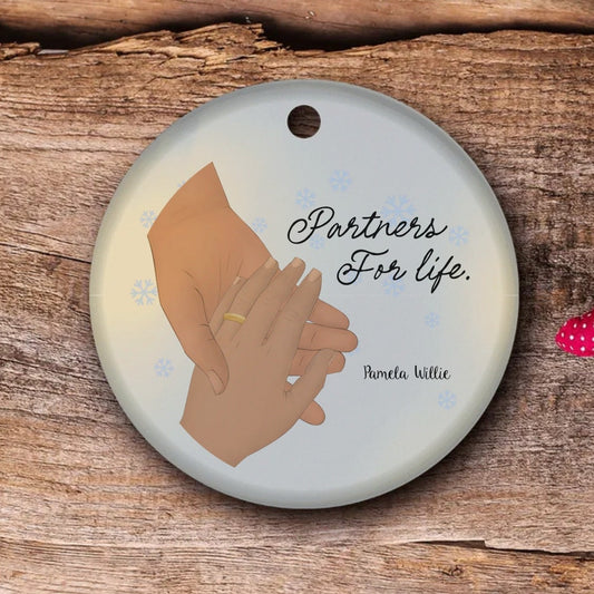 Christmas Couple's Ornament | Festive Love Story: Custom Christmas Ornament for Couples